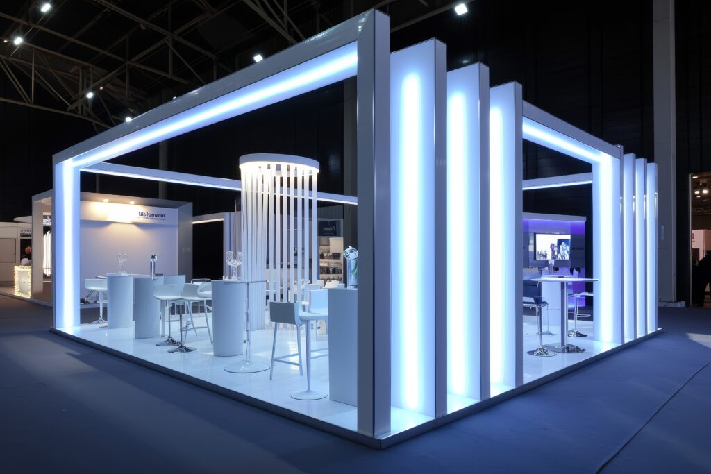 Exhibit booth stand space. Booths at an exhibition